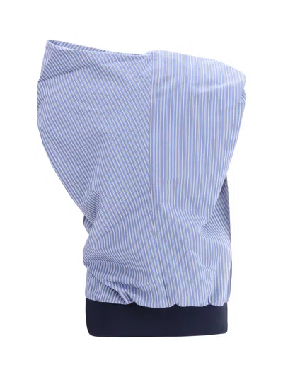 Sacai Blue Polyester Pattern Shirt In Multi