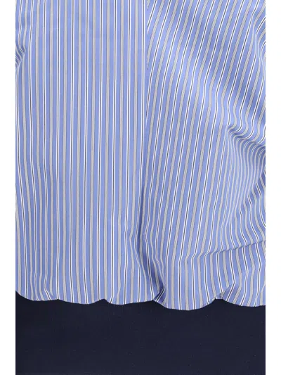 Sacai Blue Polyester Pattern Shirt In Multi