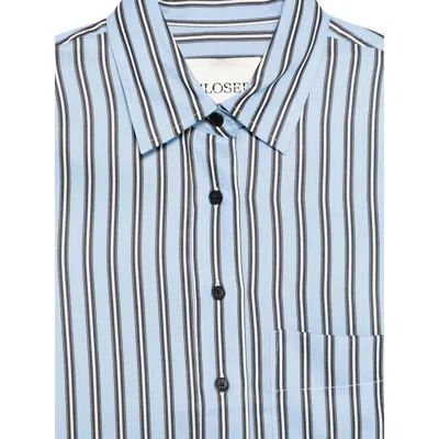 Closed Sky Blue Regular Stripes Shirt In Multi