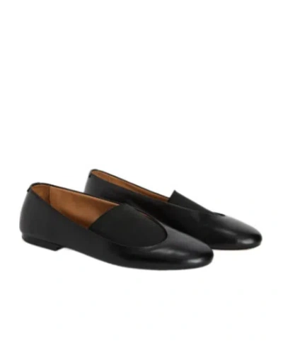 Jil Sander Calf Leather Slip-on Flat In Black