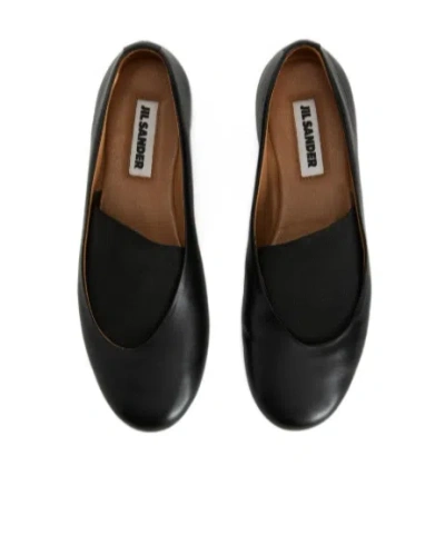 Jil Sander Calf Leather Slip-on Flat In Black