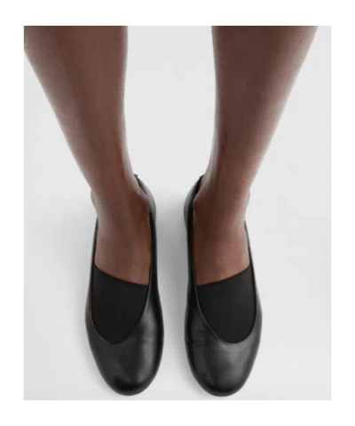 Jil Sander Calf Leather Slip-on Flat In Black