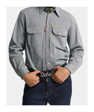 Dsquared2 Flap-pocket Shirt In Blue