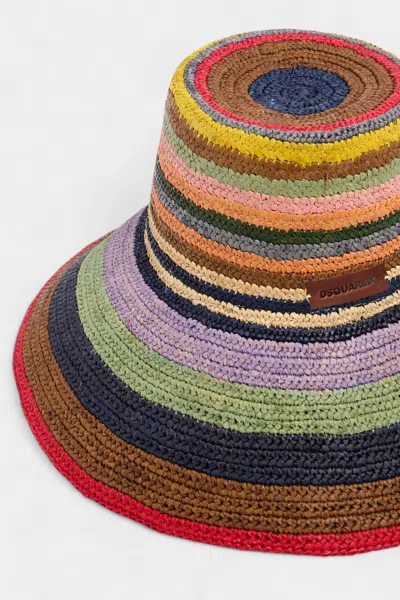 Dsquared2 Striped Hat In Multi