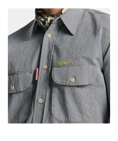Dsquared2 Flap-pocket Shirt In Blue