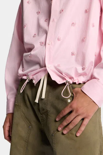 Dsquared2 Embroidered Drawstring Shirt In Pink