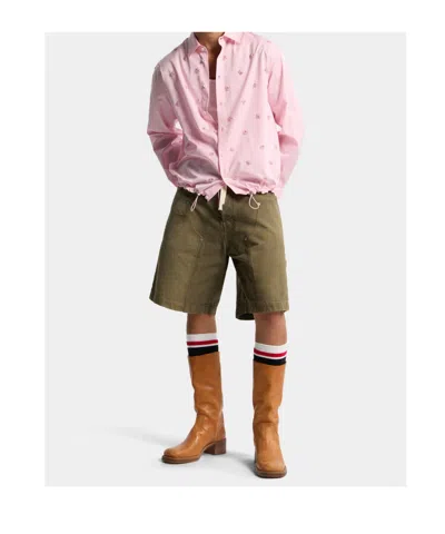 Dsquared2 Embroidered Drawstring Shirt In Pink