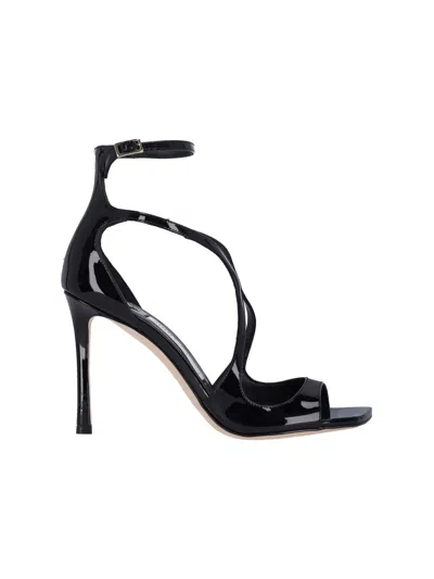 Jimmy Choo Azia95 Sandals With Squared Open Toe And Ankle Strap In Brown