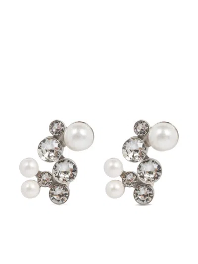 Dries Van Noten Post-back Earrings In Silver