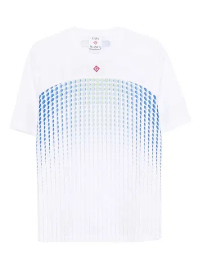 Casablanca Crew Neck Graphic Print Short Sleeve T Shirt In Multi