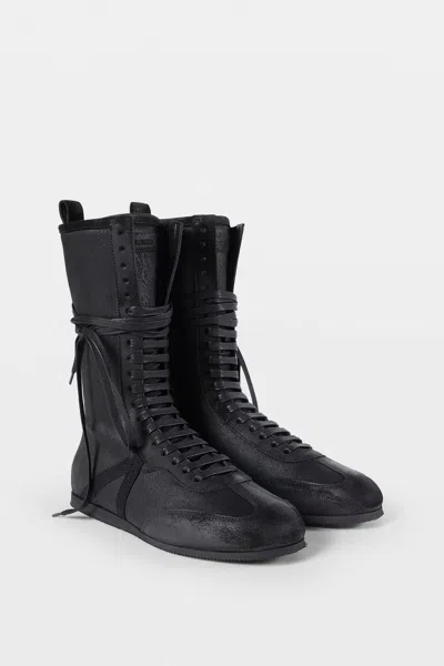 Ann Demeulemeester Fides Soft High Top Boxing Sneakers In Black