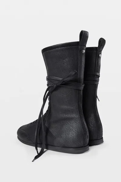 Ann Demeulemeester Fides Soft High Top Boxing Sneakers In Black
