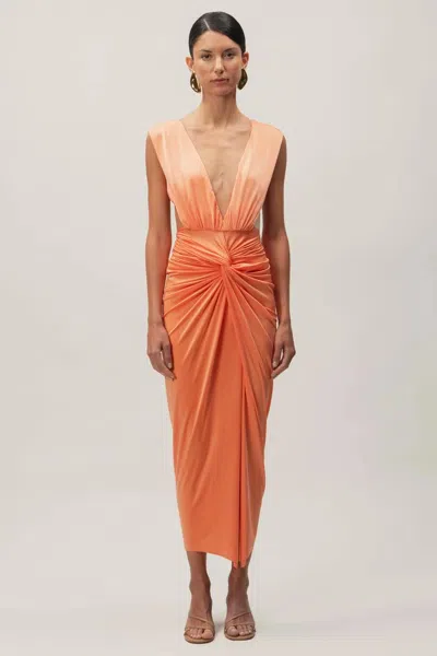 Baobab Mia Midi Dress In Orange