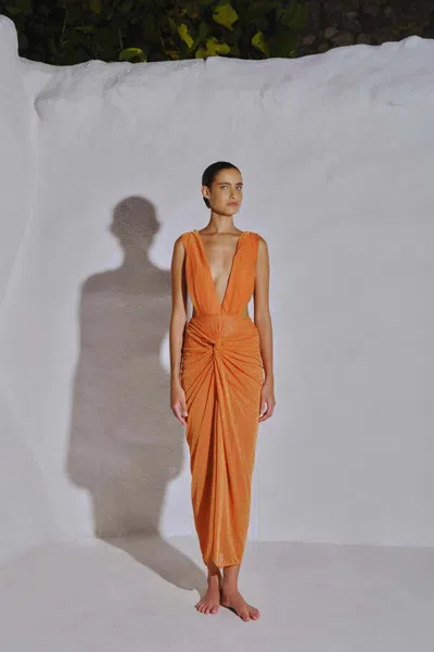 Baobab Mia Midi Dress In Orange