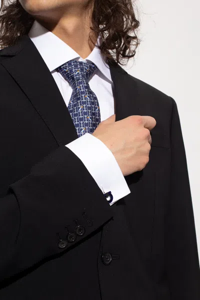 Ferragamo Logo-shaped Cuff Links In Transparent