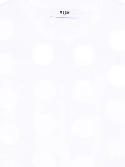 Msgm Polka Dot T-shirt In White