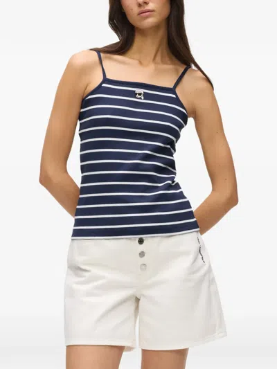 Karl Lagerfeld Striped-pattern Tank Top In Multi