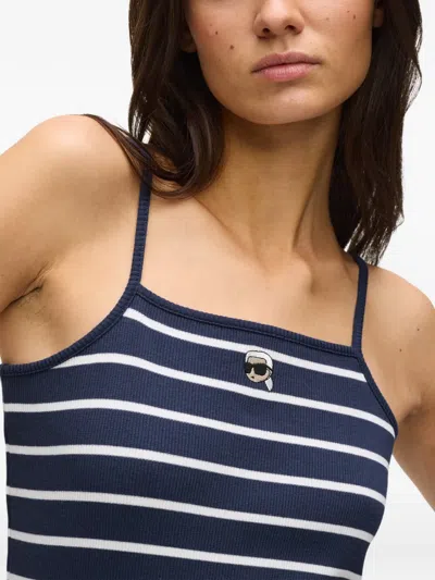 Karl Lagerfeld Striped-pattern Tank Top In Multi