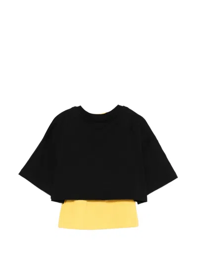 Msgm Logo-patch T-shirt In Black