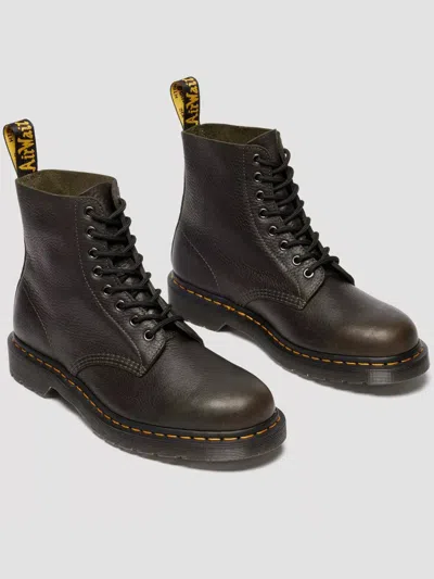 Dr. Martens Green Leather 1460 Pascal In Brown