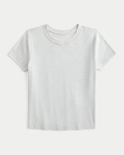 Hollister Short Sleeve Baby Tee In Gray