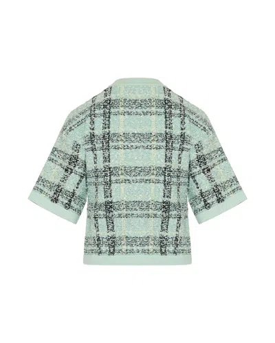 Balmain Checked Button-up Cardigan In Blue