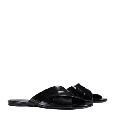 Khaite Liria Glossed-leather Sandals In Multi