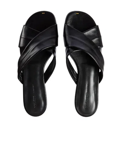 Khaite Liria Glossed-leather Sandals In Multi