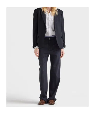 Prada Single-breasted Wool Jacket In Black