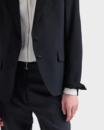 Prada Single-breasted Wool Jacket In Black