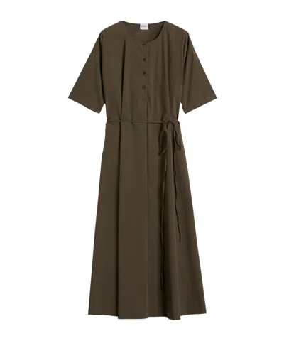 Aspesi Stretch Nylon Cotton Poplin Dress In Green