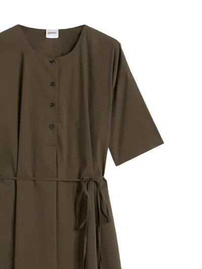 Aspesi Stretch Nylon Cotton Poplin Dress In Green