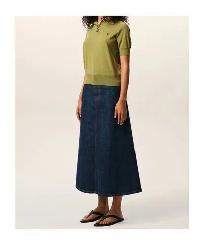 Ami Alexandre Mattiussi Green Wool Short Sleeves Ami De Coeur Polo Green