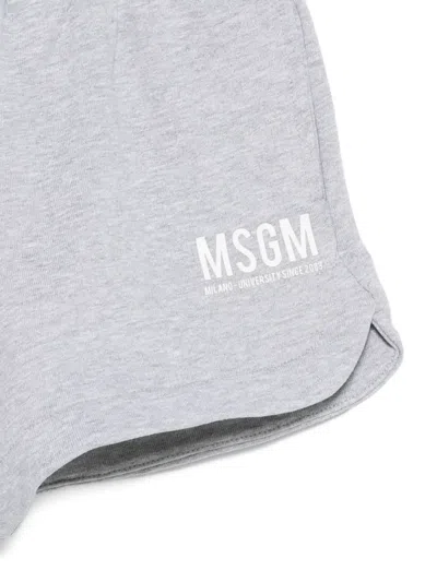 Msgm Drawstring-fastening Shorts In Gray