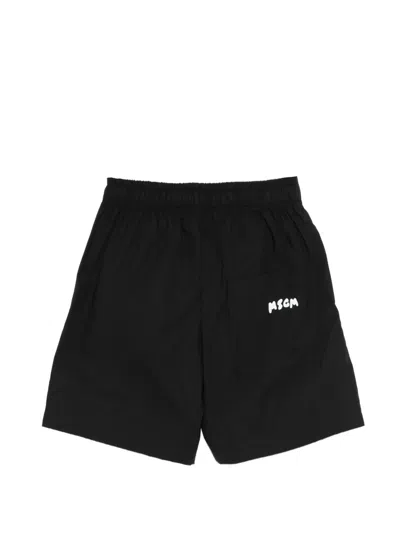 Msgm Drawstring-fastening Shorts In Black