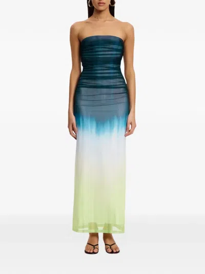 Significant Other Sura Strapless Dress Petrol Gradient In Blue