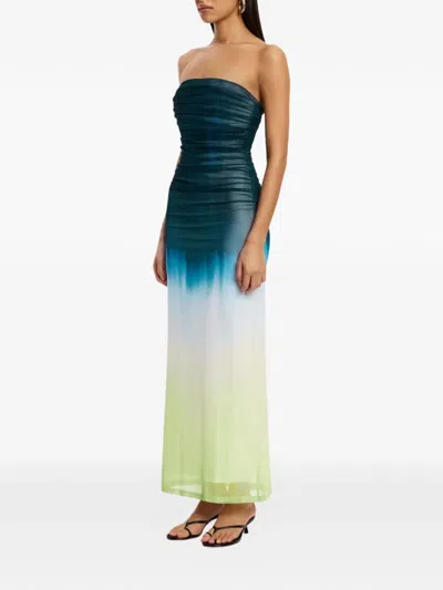 Significant Other Sura Strapless Dress Petrol Gradient In Blue