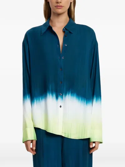 Significant Other Vilte Gradient Button Shirt In Green
