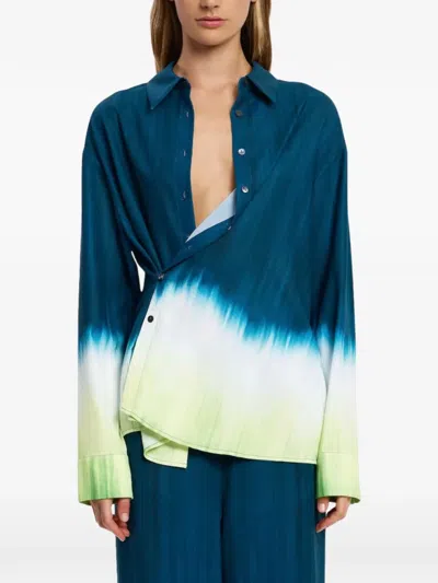 Significant Other Vilte Gradient Button Shirt In Green