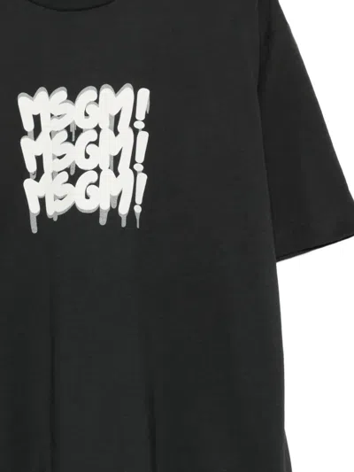 Msgm Logo-print T-shirt In Black
