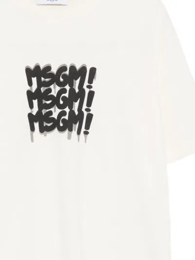 Msgm Logo-print T-shirt In Yellow