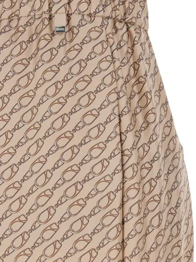 Herno Patterned Drawstring-fastening Trousers In Brown