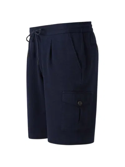 Gran Sasso Drawstring Cargo Shorts In Blue