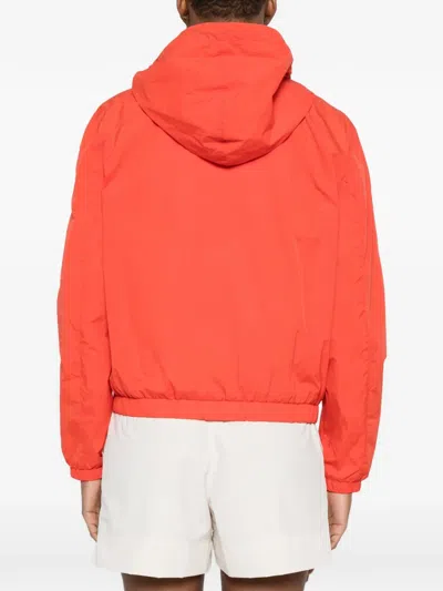 Peuterey Nigle Hooded Blouson Jacket Elasticated Cuffs Hem In Orange