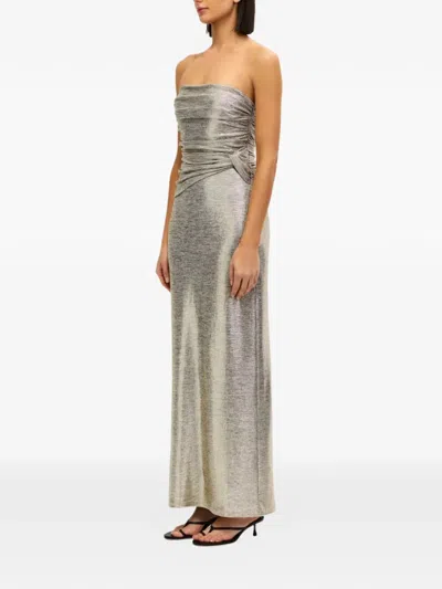 Significant Other Caera Ruched Strapless Dress In Gray