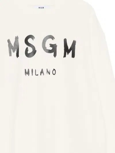 Msgm Logo-print Crew-neck Sweatshirt In Multi