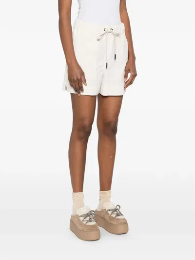 Moncler Logo-patch Drawstring Shorts In Neutral