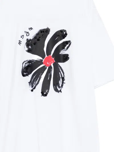 Msgm Short-sleeve T-shirt In White