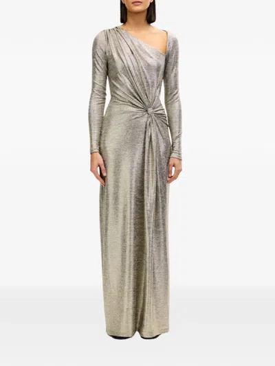 Significant Other Caera Long Sleeve Maxi Dress In Metallic