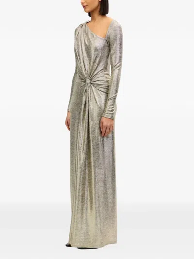 Significant Other Caera Long Sleeve Maxi Dress In Metallic
